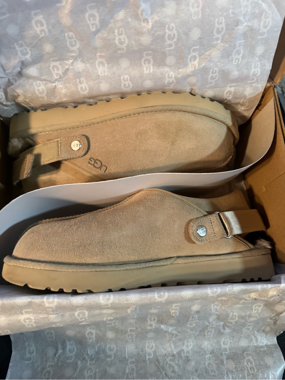 UGG women’s lanah Suede Clog — Chestnut